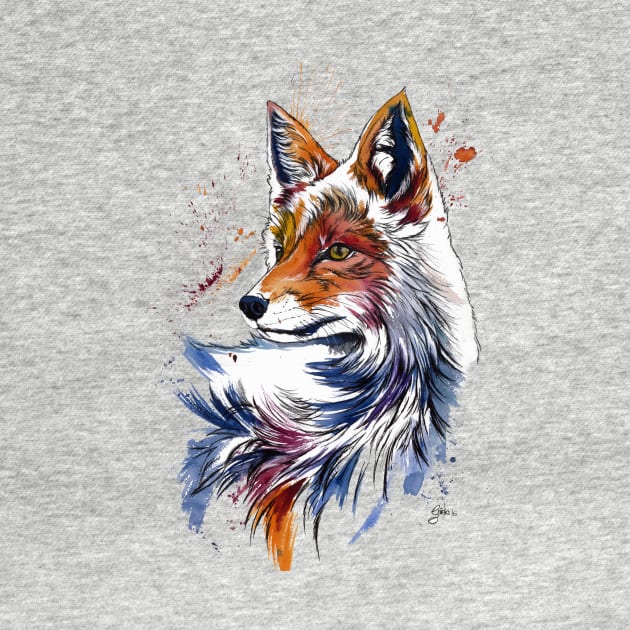 FOX Colorful Watercolor by Glaukita